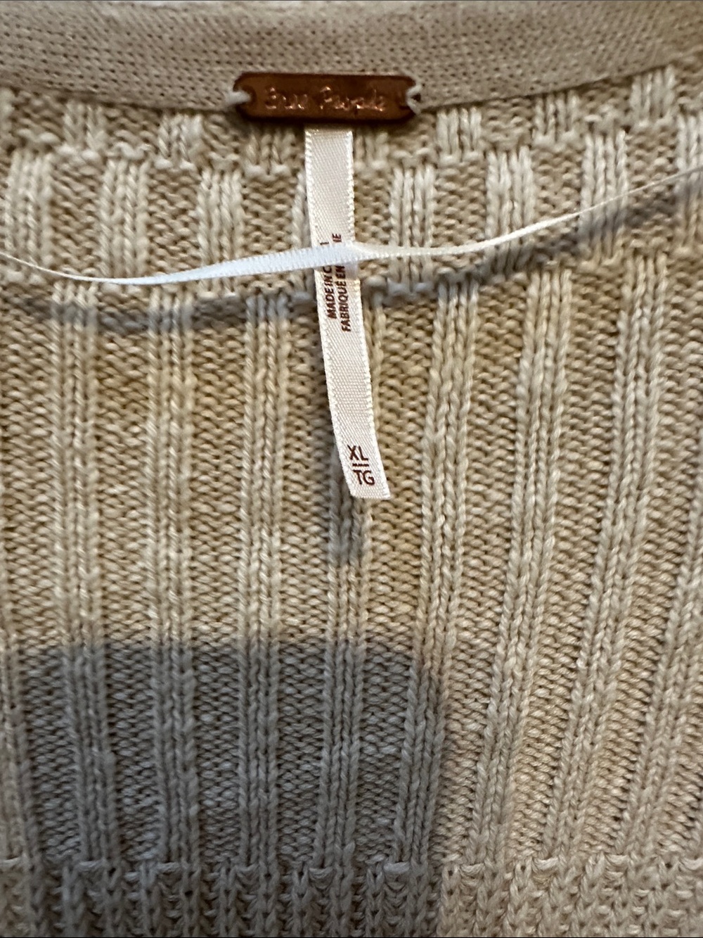 Free People Cream Longline Maxi Open-Front Ribbed Cardigan 53” inches long - Picture 2 of 3